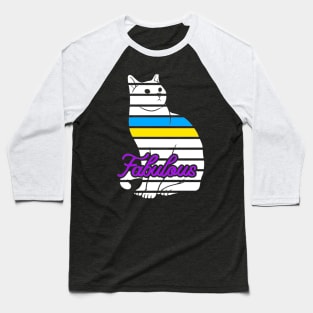 Abstract Cat Art Baseball T-Shirt